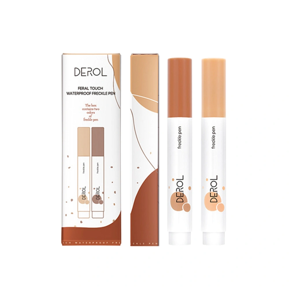 2 Colors Freckle Pen Set, Natural Lifelike Waterproof Long Lasting Pen