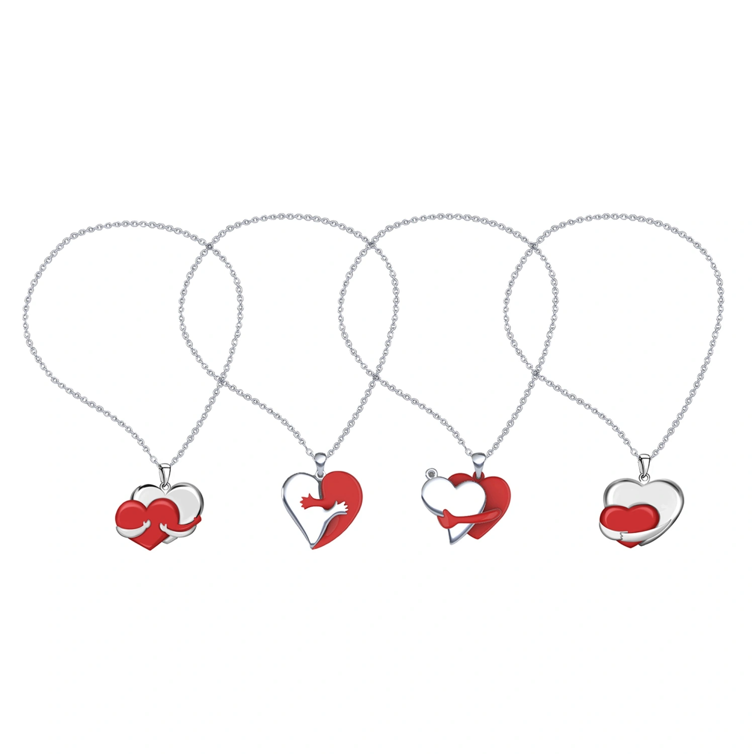 Women Heart Necklace Elegant Fashion Charm Pendant Necklace for Gift