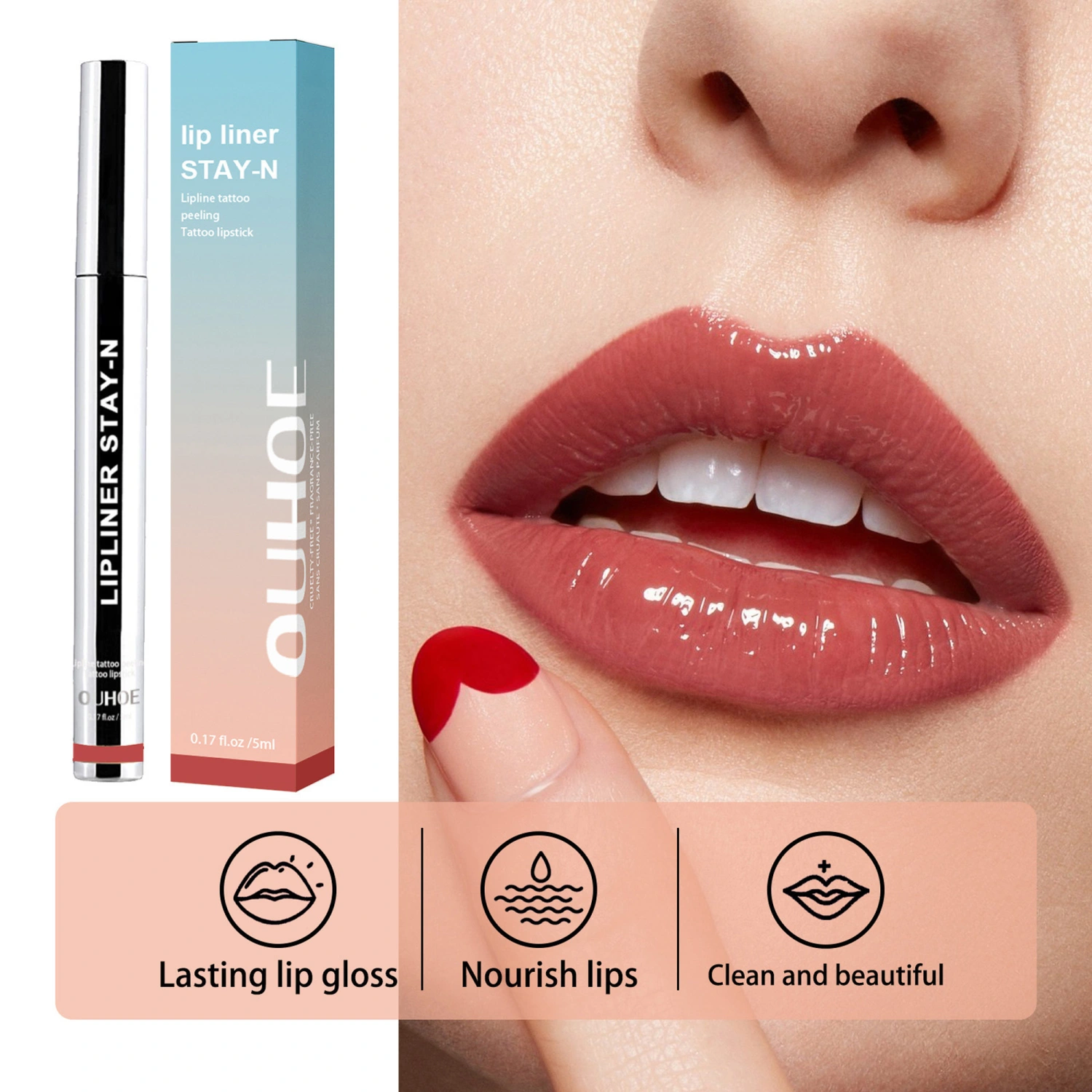 Peel Off Lip Liner Stain, Long Wear Lasting Tattoo Lip Liner