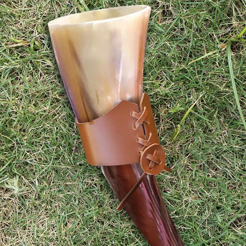 PU Leather Cow Horn Hand-held Cup Cover