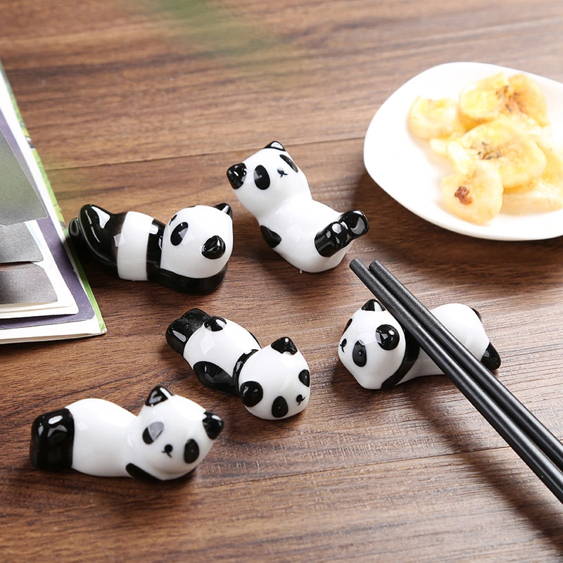 Creative Cute Little Panda Chopstick Holder Ceramic Decoration Home