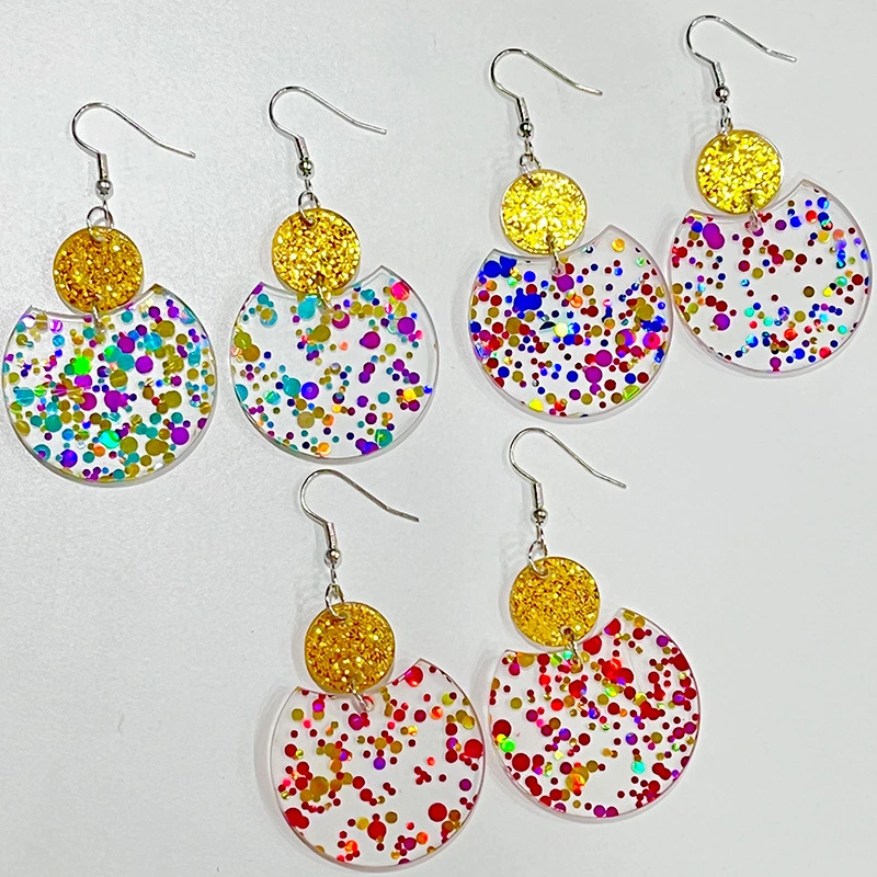 Christmas Geometric Simple Sequins Transparent Earrings