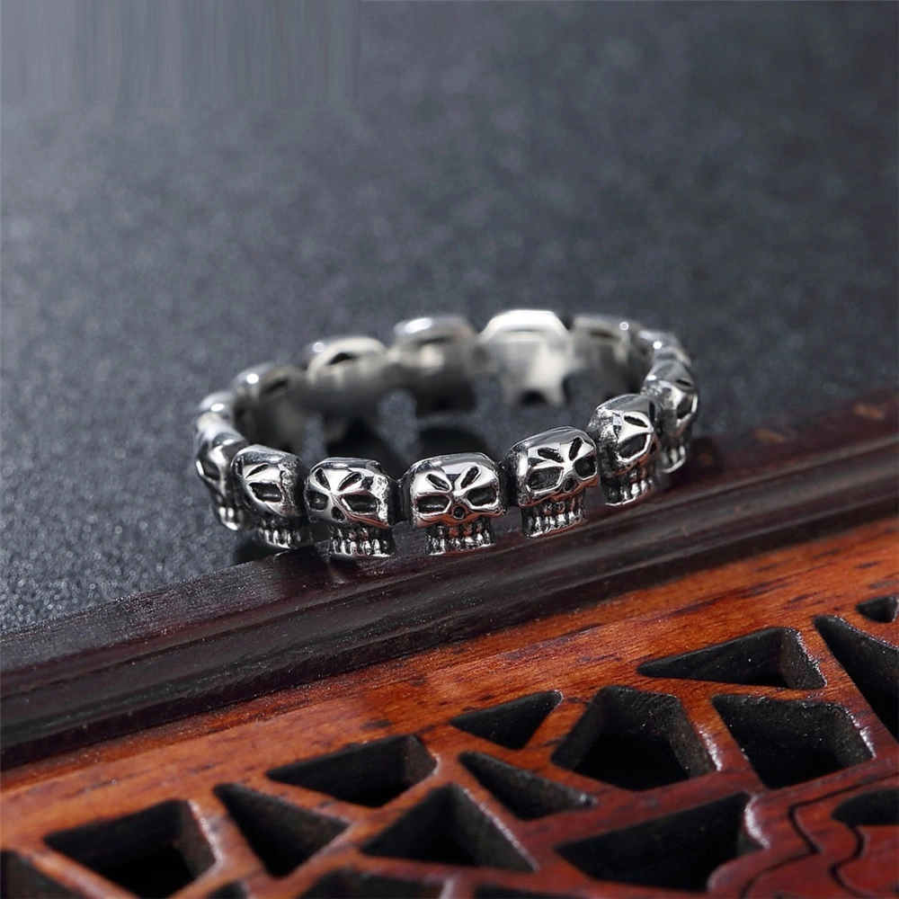 Personality Retro Punk Skull Men's Titanium Steel Ring