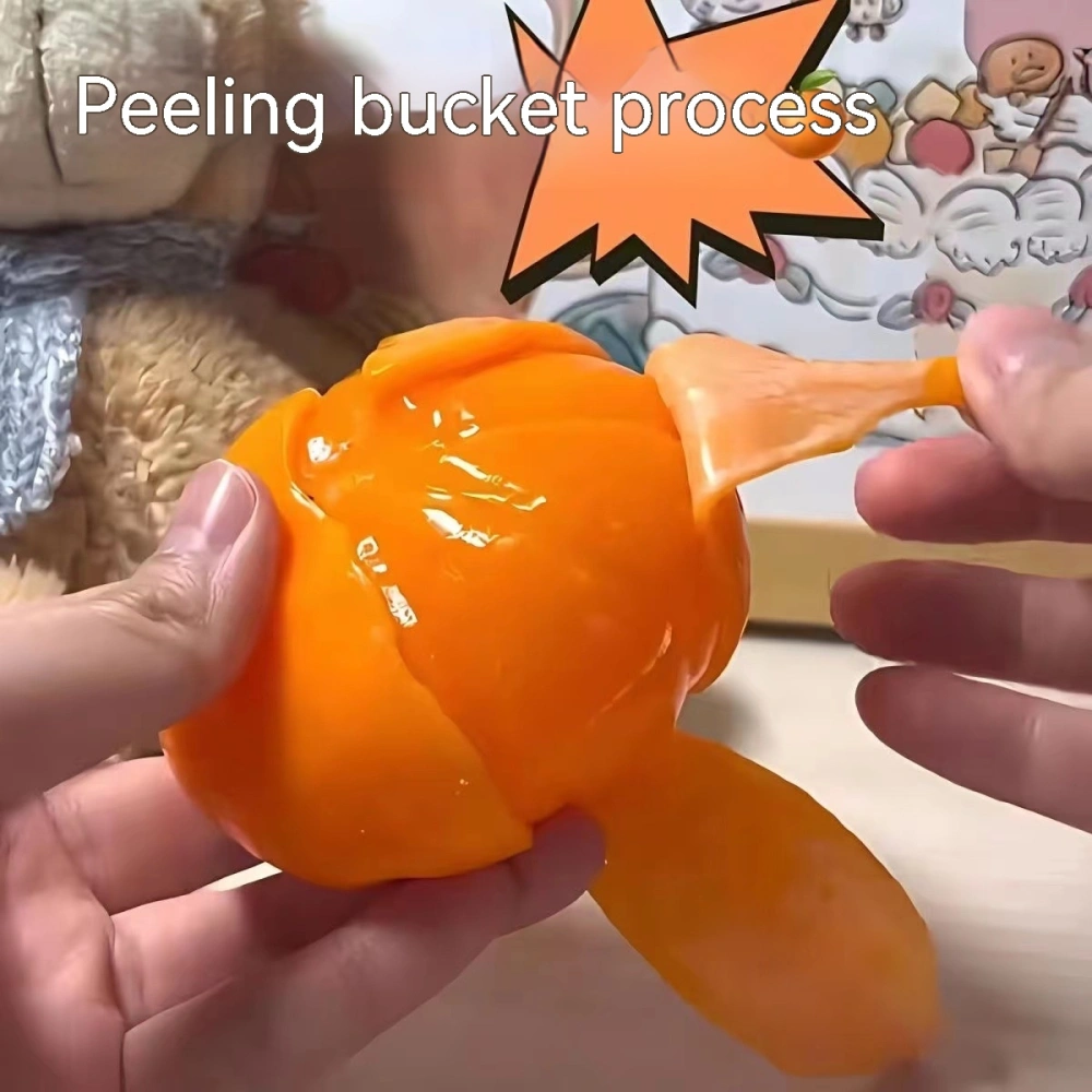 Simulation Peeling Orange Squeezing Toy Hand Pinch Decompression Rebound Yellow