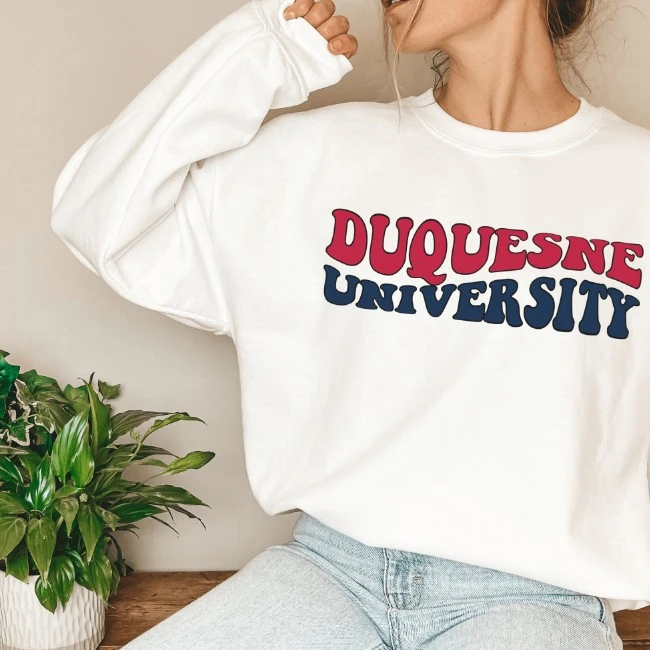 European And American Letter Printing Duquesne University Sweatshirt