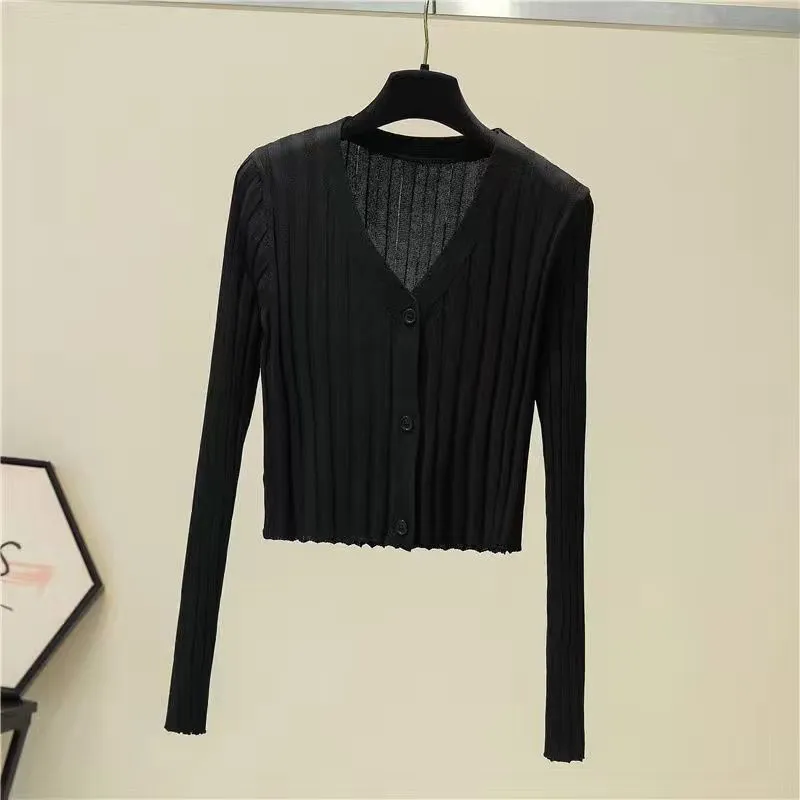 Knitted Shawl Blouse Sweet Waist Trimming