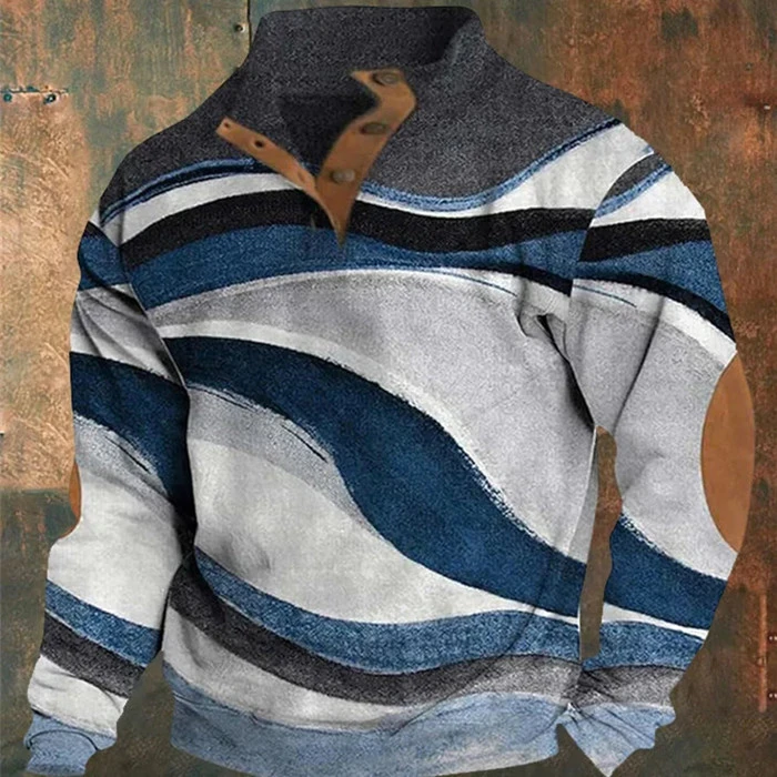Autumn Outdoor 3D Digital Printing Stand Collar Men's Clothing Casual Sweatshirt