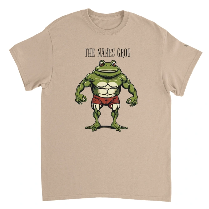 European And American Muscle Frog Digital Printing Casual Round Neck T-shirt