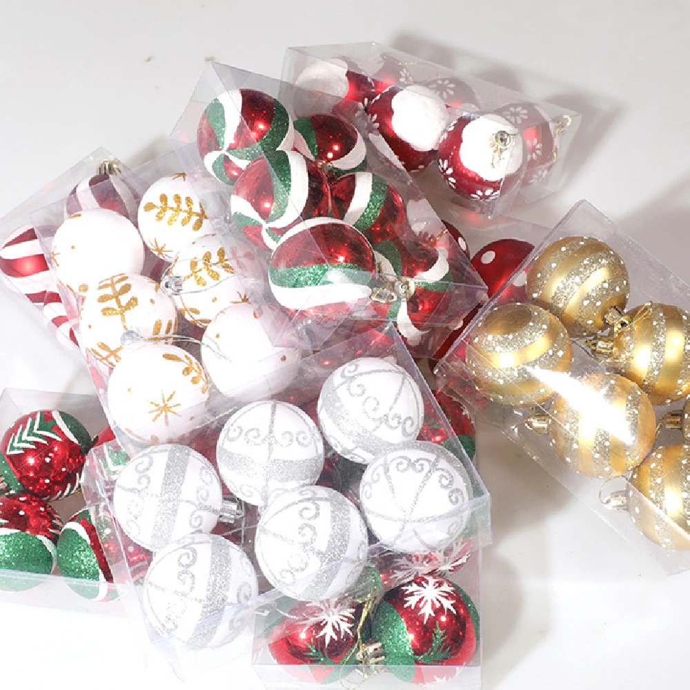 6cm Painted Christmas Ball Decorations Arrangement Props