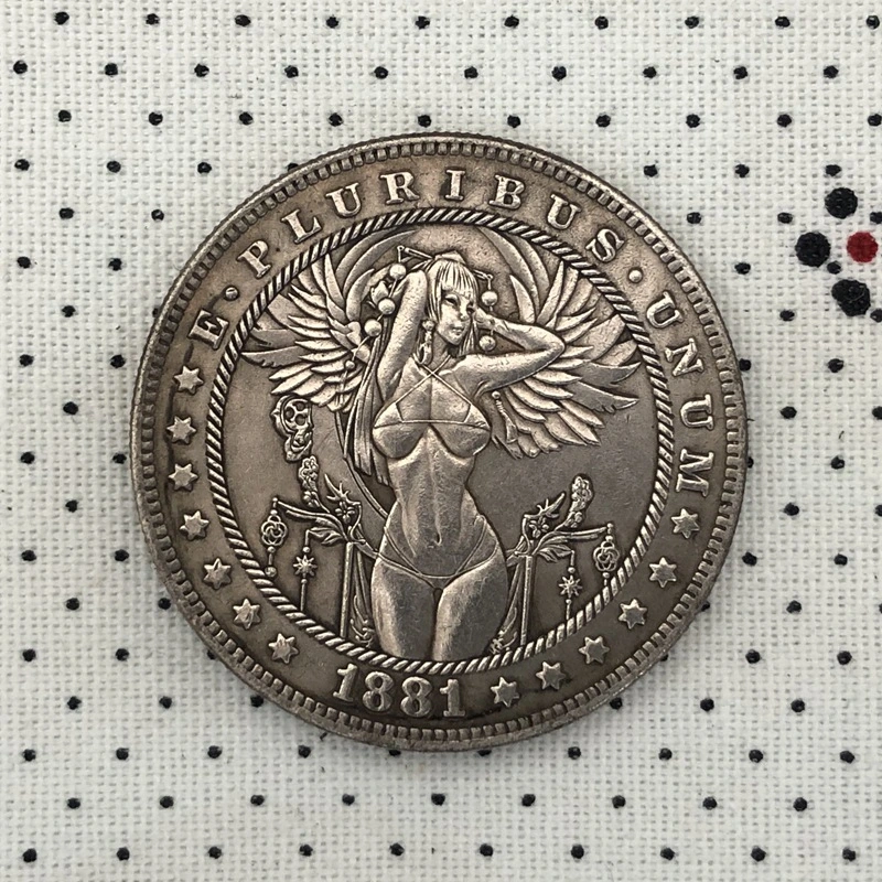 38MM Antique Silver Dollar Morgan Tramp Coin