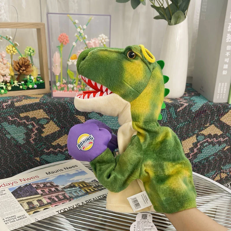 Plush Boxing Hand Puppet Dinosaur Toy Animal Sound