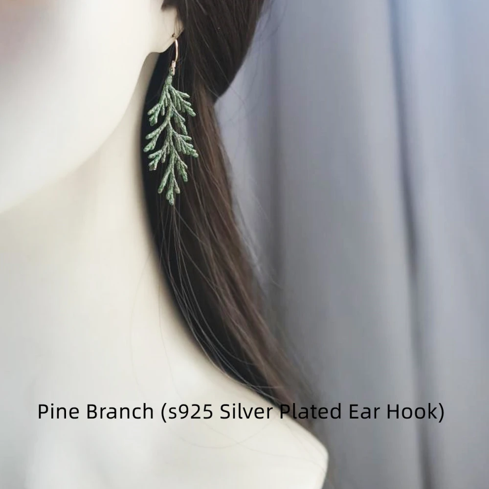 Original Long Leaves Niche Designer's Handmade Brass Earrings