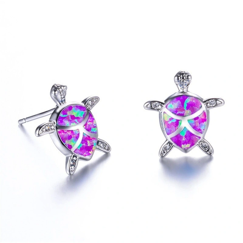 Opal Turtle Stud Earrings Opal European And American Earrings