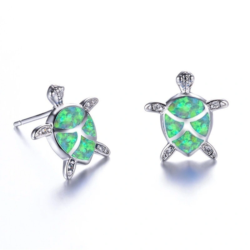 Opal Turtle Stud Earrings Opal European And American Earrings