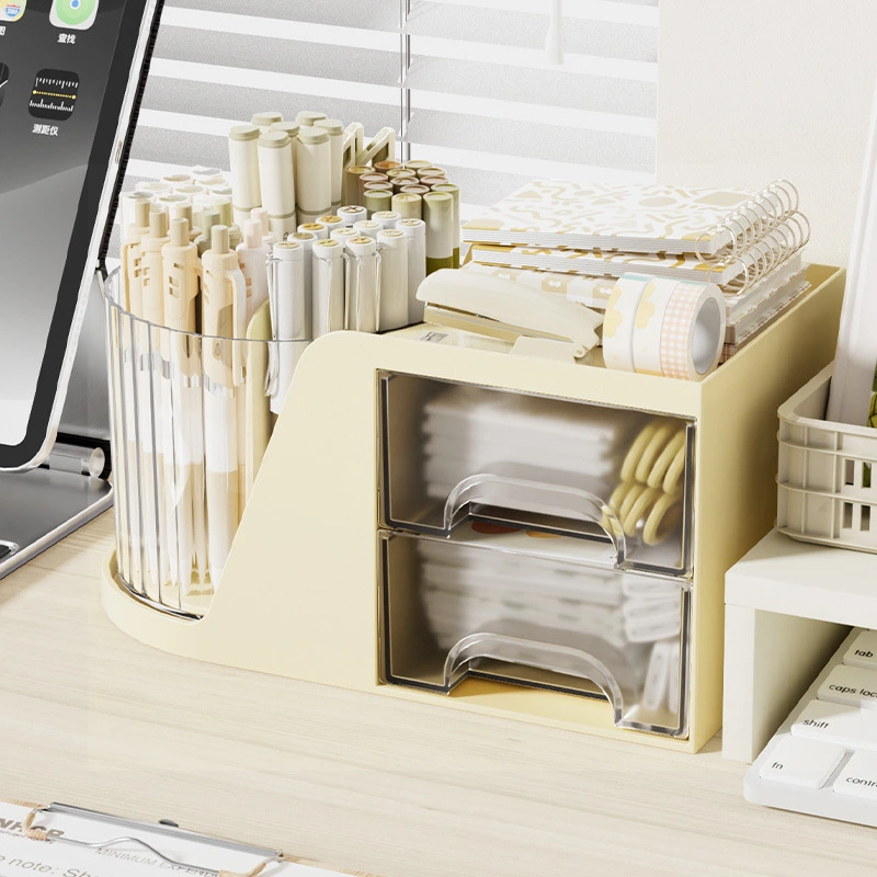 Desktop Rotating Cosmetic Brush Storage Container