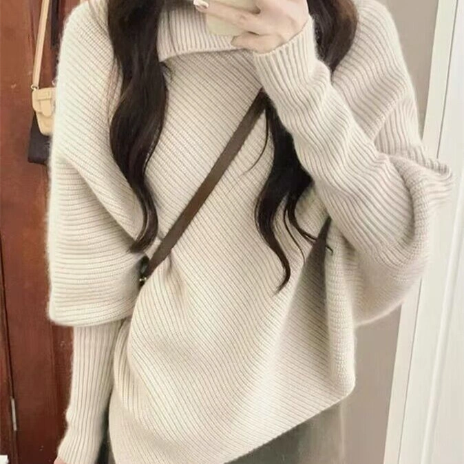 Autumn And Winter Women's Lazy Casual Sweater Skirt Suit