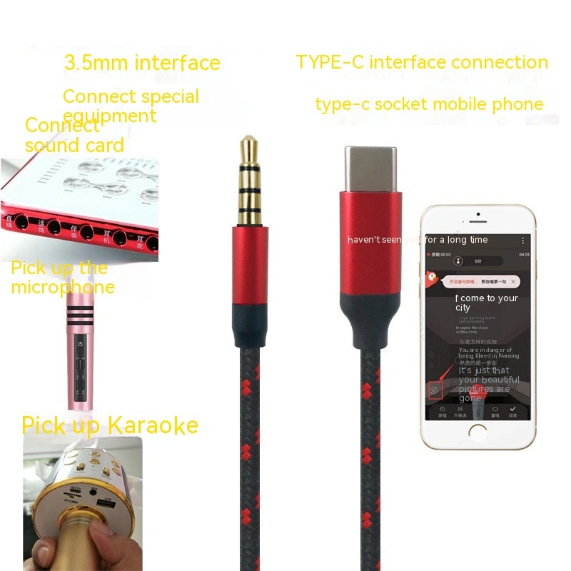 Type-c Microphone Mouthpiece Audio Cable