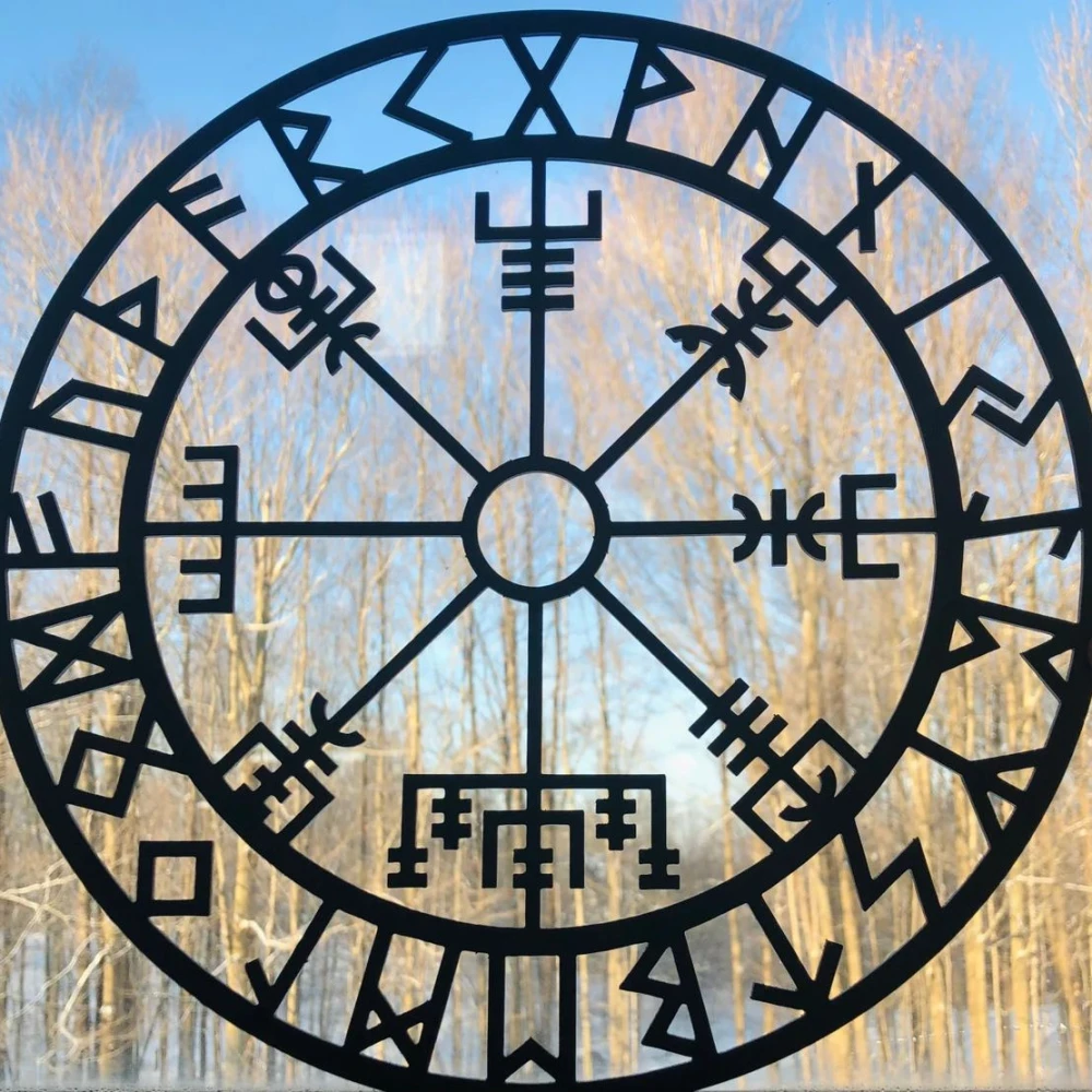 Metal Viking Compass Art Wall Home Decorations