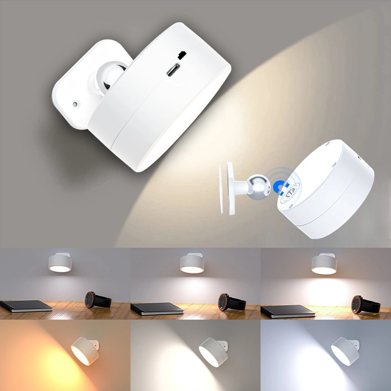 3-color LED Universal Wall Lamp Touch Remote Control Cabinet Spotlight