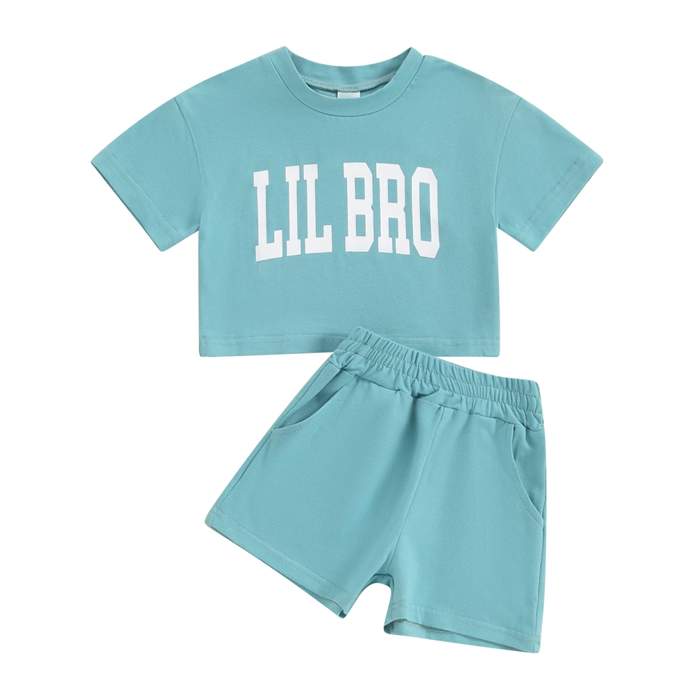 Baby 2 Piece Outfits Letter Print Short Sleeve Shirt and Shorts Set