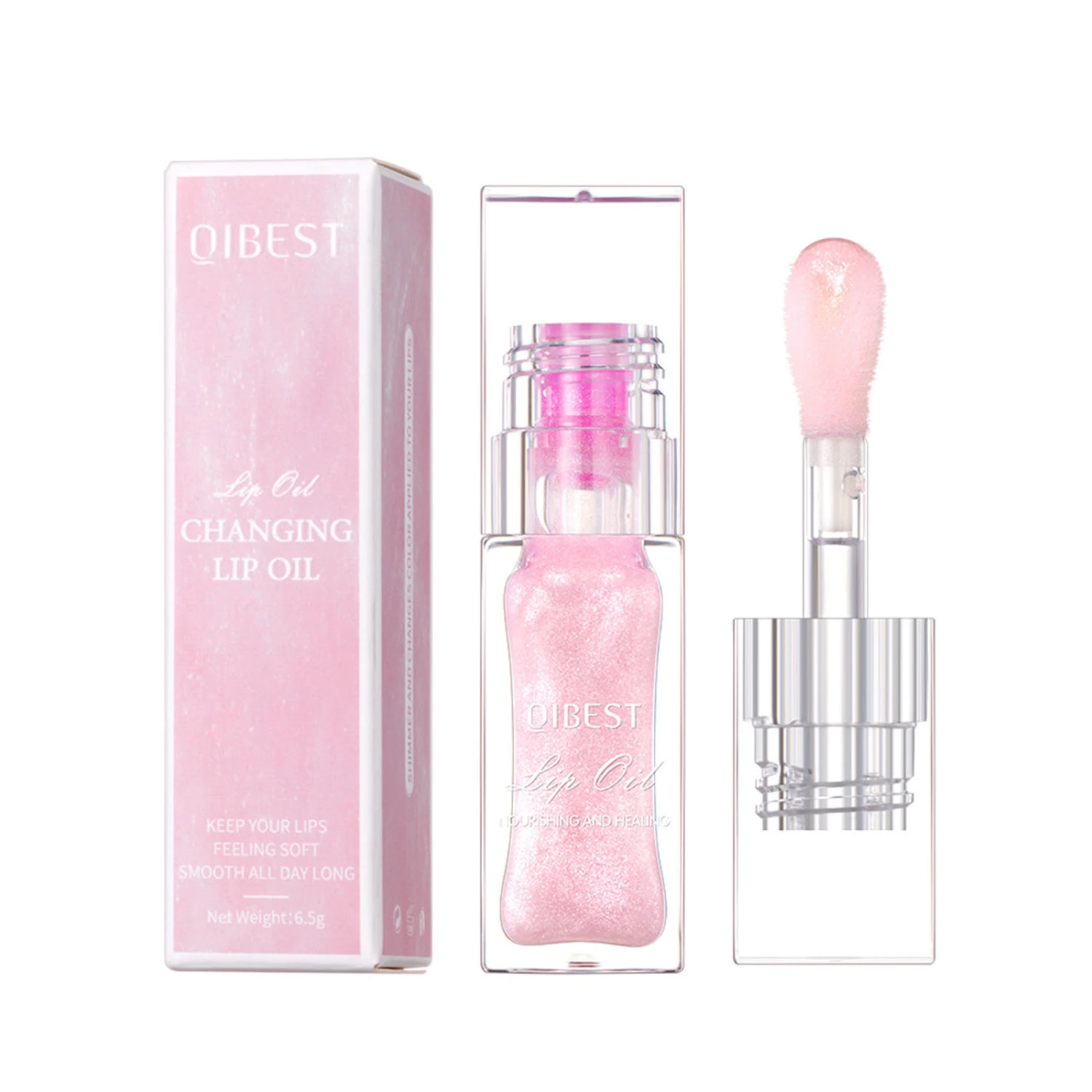 Hydrating Glitter Lip Oil, Moisturizing Color Change Lip Gloss
