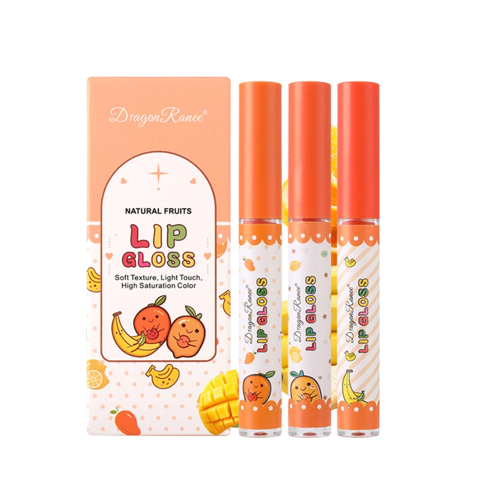 Fruit Lip Gloss Set Waterproof Liquid Matte Lipsticks Makeup Cosmetics