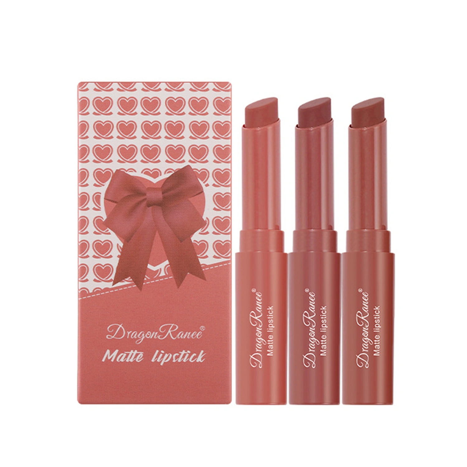 3Pcs Matte Lipstick Kit Soft Velvet Lip Sticks Nude Lip Tint Set
