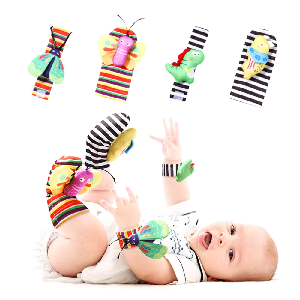 Baby Wrist Rattles Foot Finder Socks Set, Infant Sensory Toys