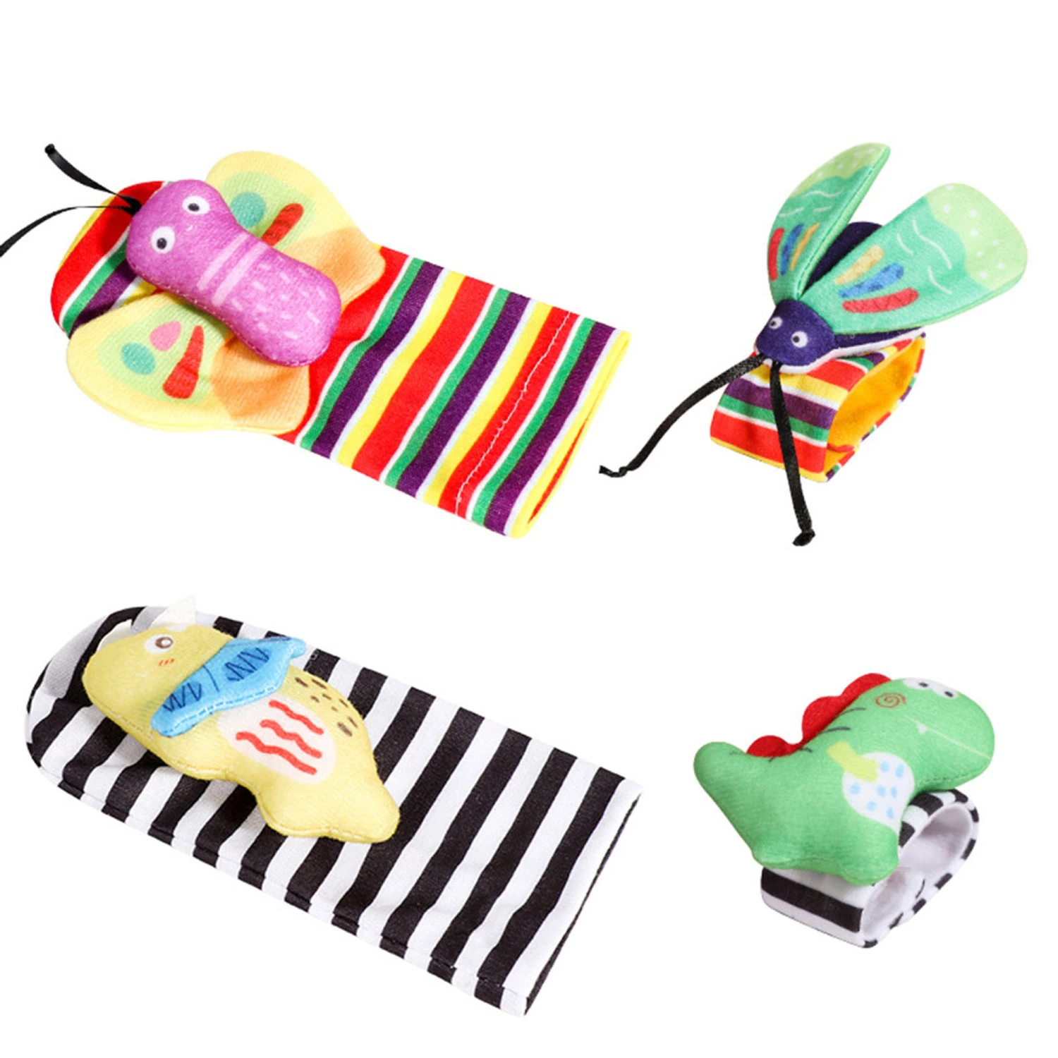 Baby Wrist Rattles Foot Finder Socks Set, Infant Sensory Toys