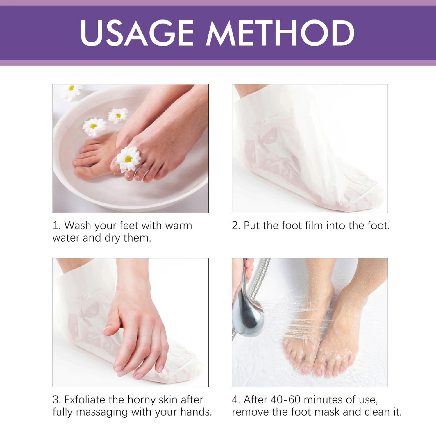 Lavender Foot Cover, Peeling Moisturizing Calluses Dead Skin Remover