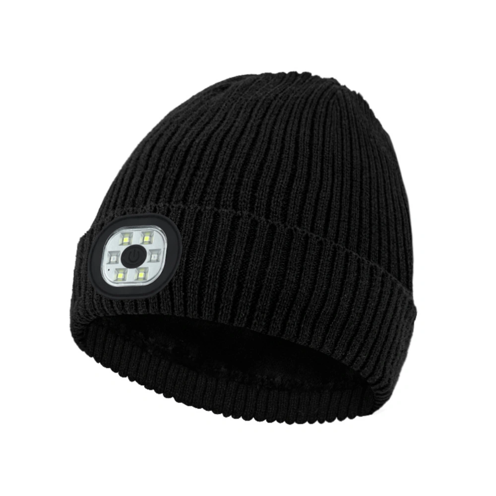 USB Rechargeable LED Knitted Beanie Hat Hands Free LED Beanie