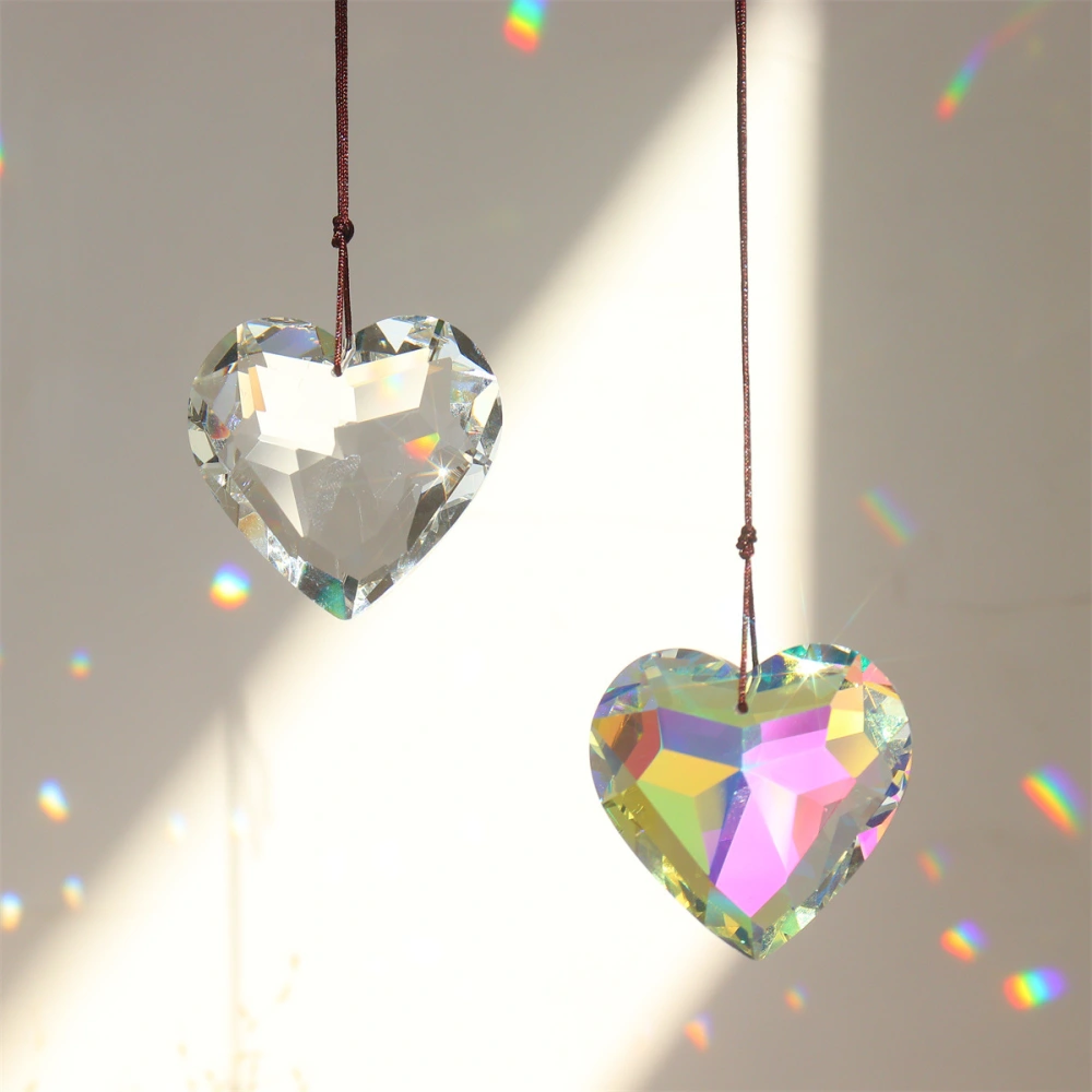 Crystal Peach Heart Prism Pendant Lighting Pendant Sun Catcher Prism Hanging Decoration