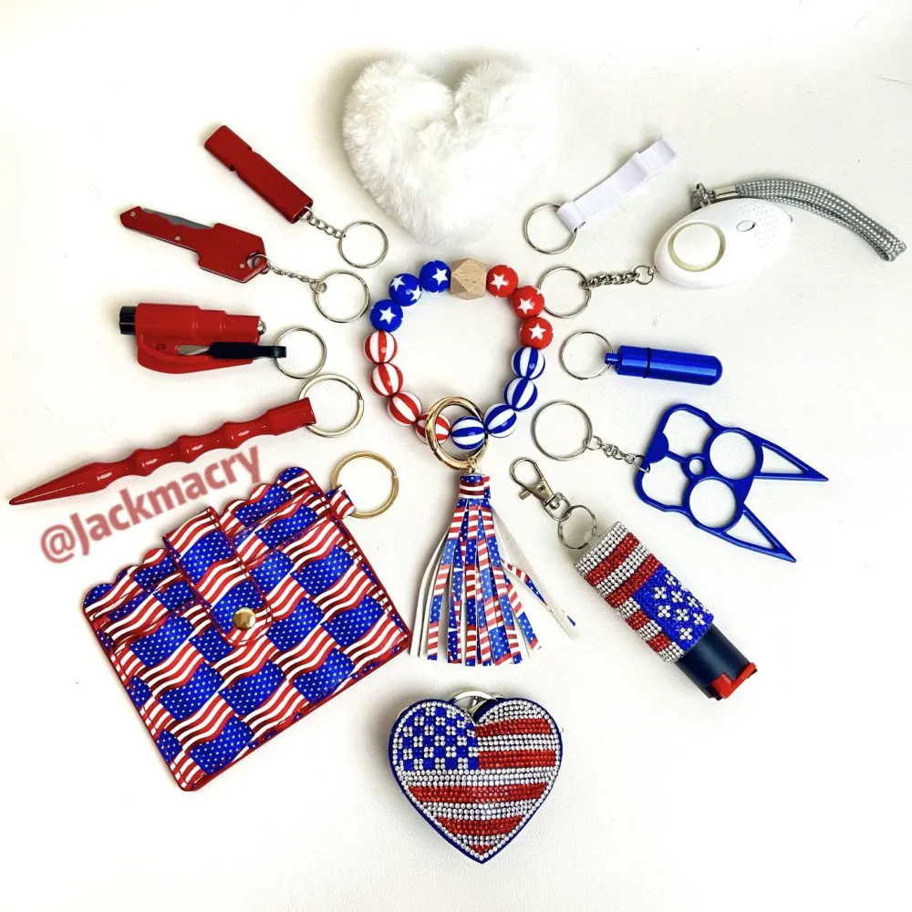 American Flag Safety Keychain