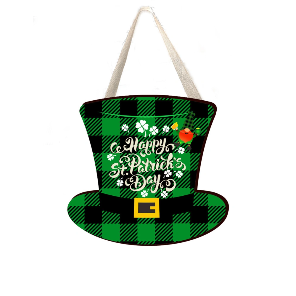 Light Up Irish Festival Wooden Sign Shamrock Hat Hanging Ornament