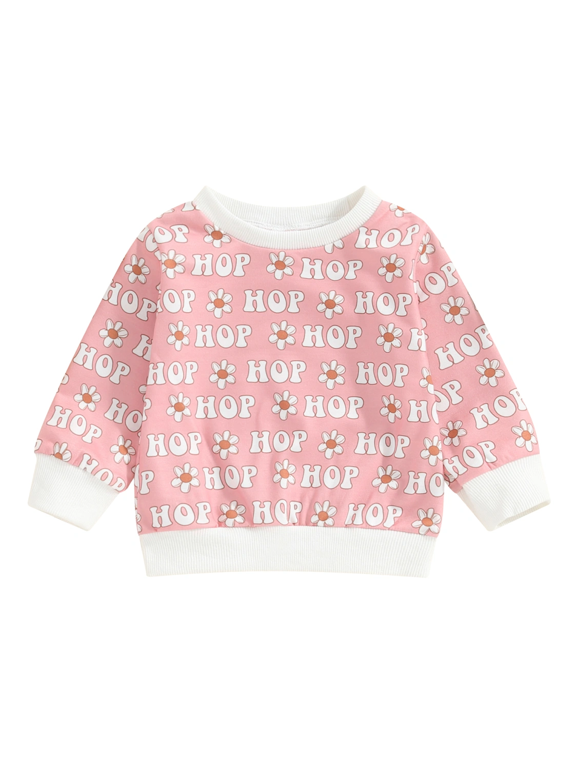 Toddler Girls Sweatshirts Easter Clothes Letter Flower Print Tops