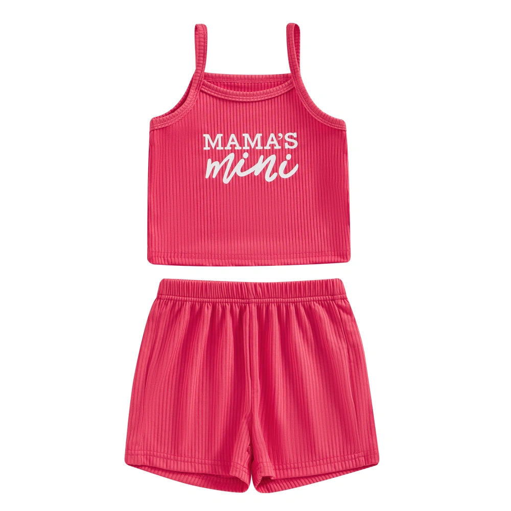 Girls Shorts Set, Letters Print Camisole with Shorts Summer Outfit