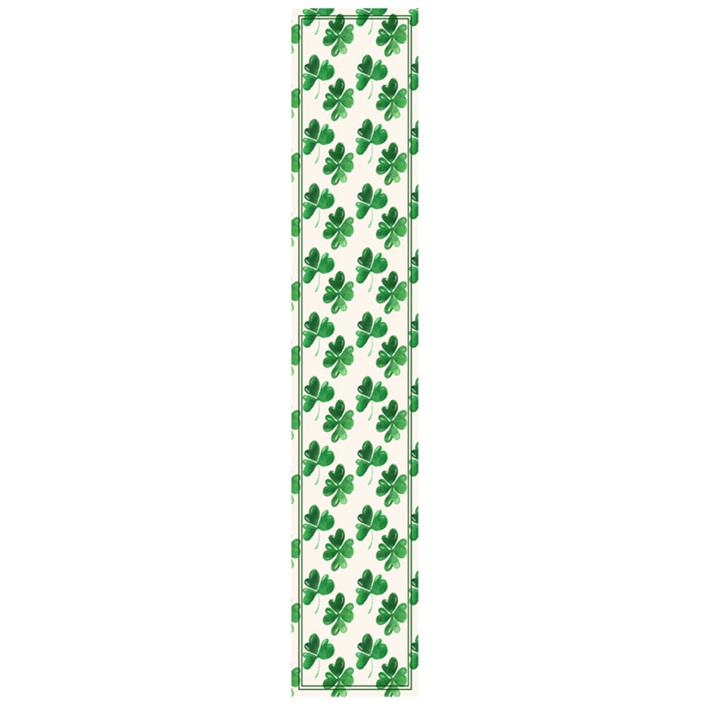 Irish Holiday Table Runner, Shamrock Print Party Dining Table Decor