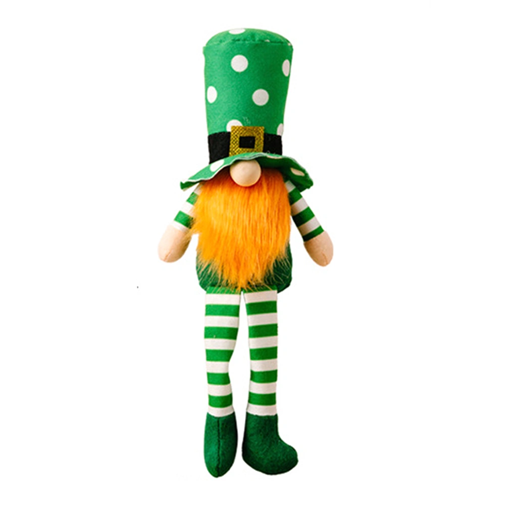 Irish Holiday Doll, No Face Striped Clover Stuffed Desktop Toy Gift