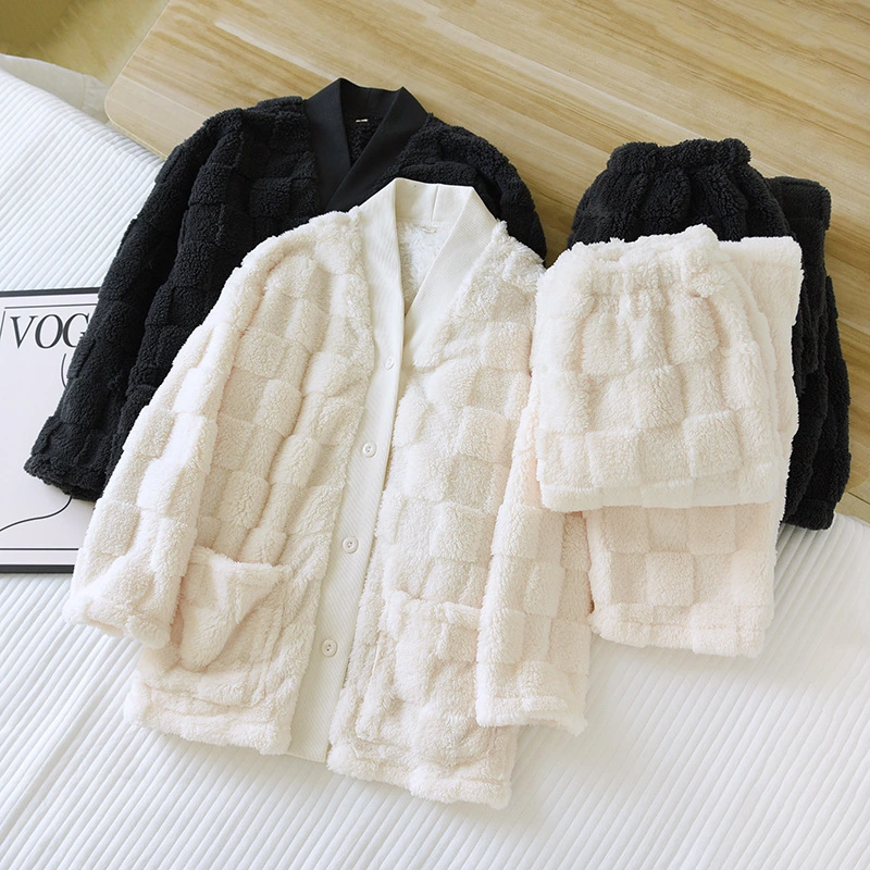 Coral Fleece Thickened Loungewear Can Be Worn Outside Couple Suit