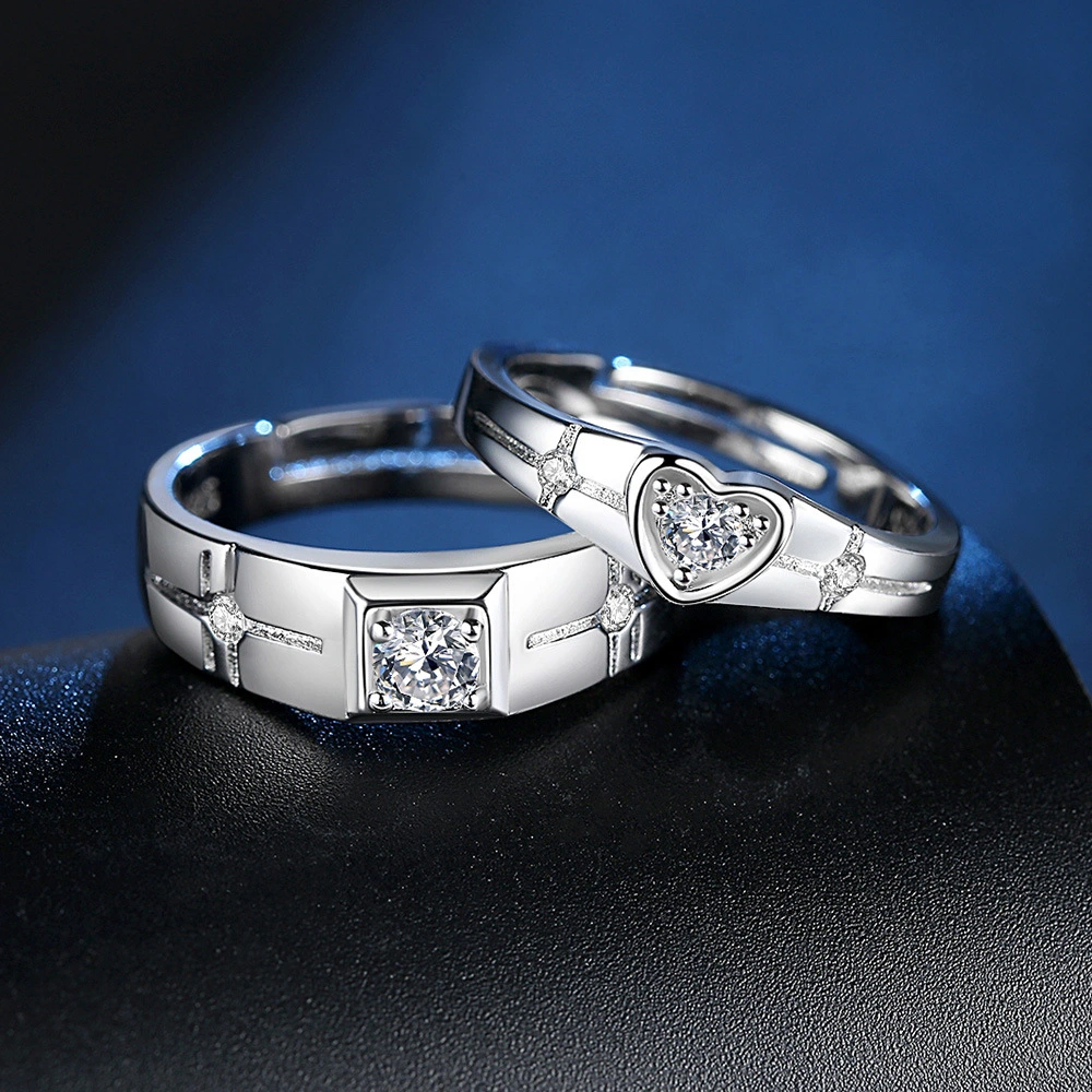 Fashion Personality Heart-shaped Female Couple Rings