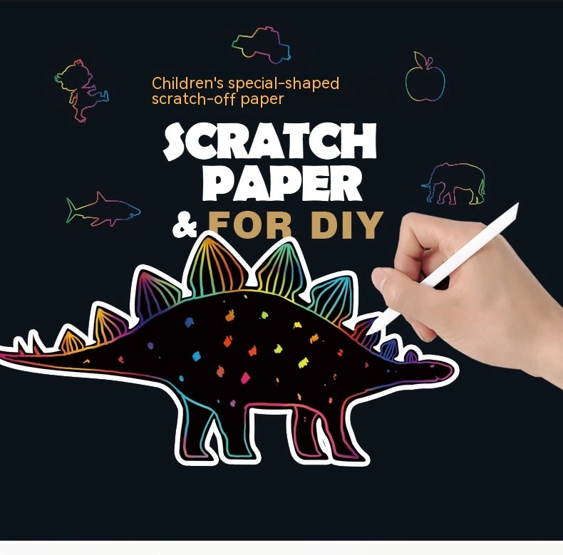 Die Cutting Scraping Painting Children's Creative Modeling Color Handmade Diy Scratch Painting Suit