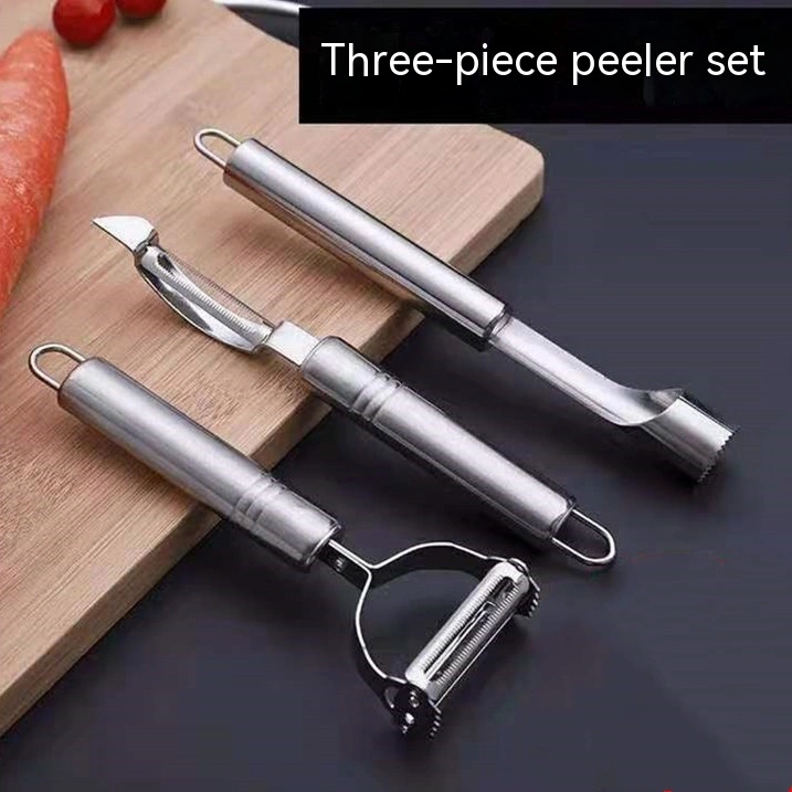 Kitchen Tools Three-piece Set Double-sided Dual-use Scraping Shredder Fruit Corer