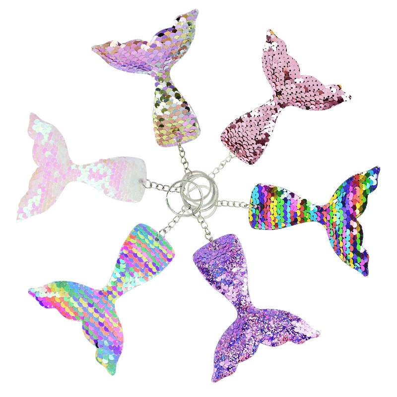 Fashion Sequin Reflective Mermaid Keychain