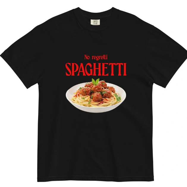 European And American Spaghetti Printed T-shirt