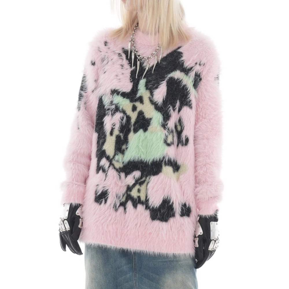 Mohair Loose And Idle Thickened Knitting Plush Sweater