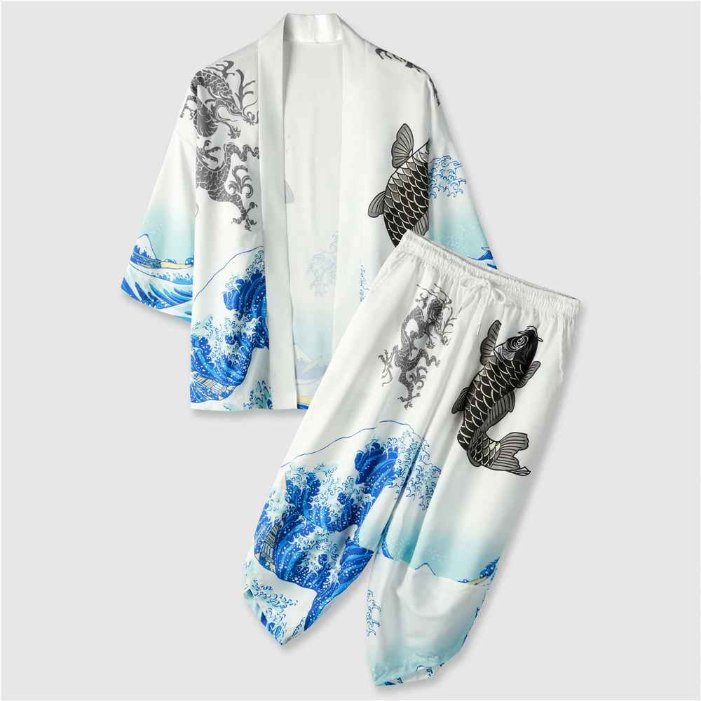 Casual Kimono 34 Sleeve Robe Men's And Women's Suits