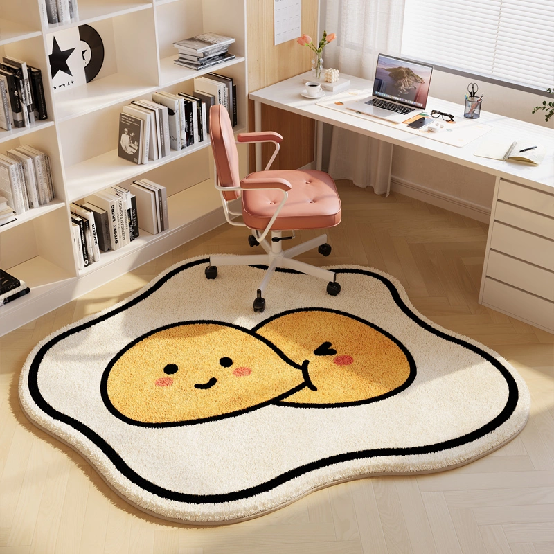 Cartoon Circular Bedroom Carpet For Household Use