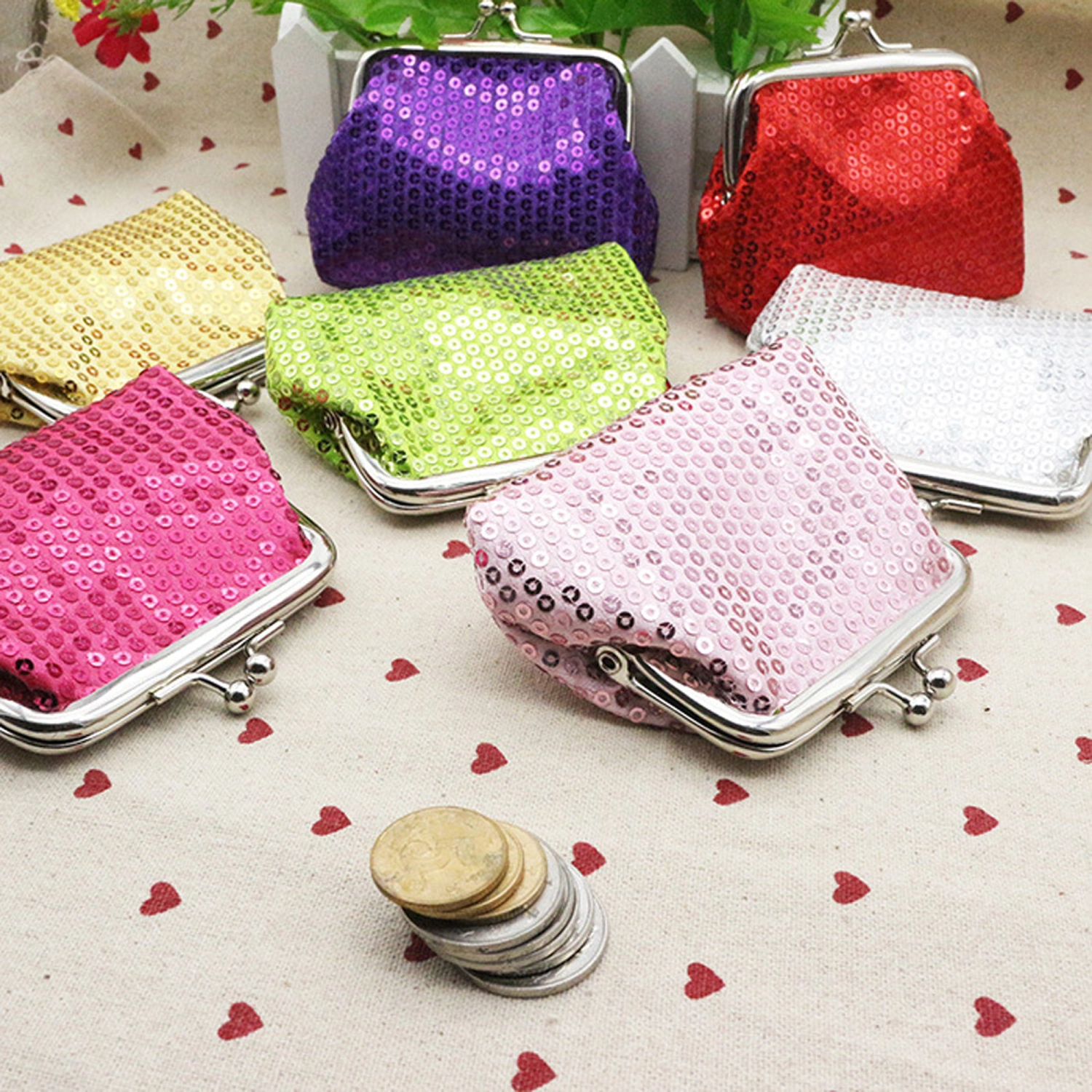 Kids Coin Purse Glitter Sequin Coin Purse Pouch Cash Holder for Girls