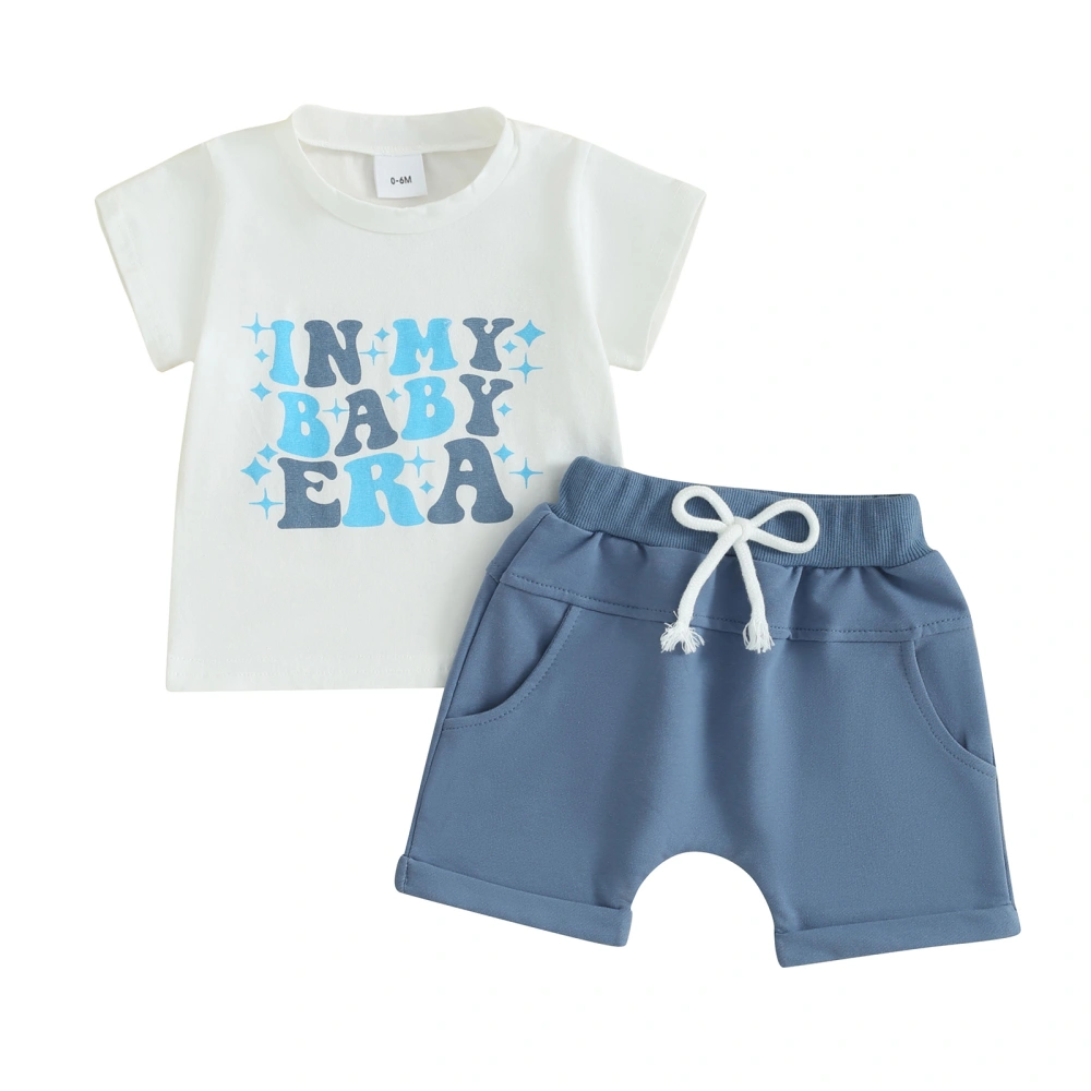 Toddler Boys Summer Outfits Letter Print Short Sleeve T-Shirts Shorts