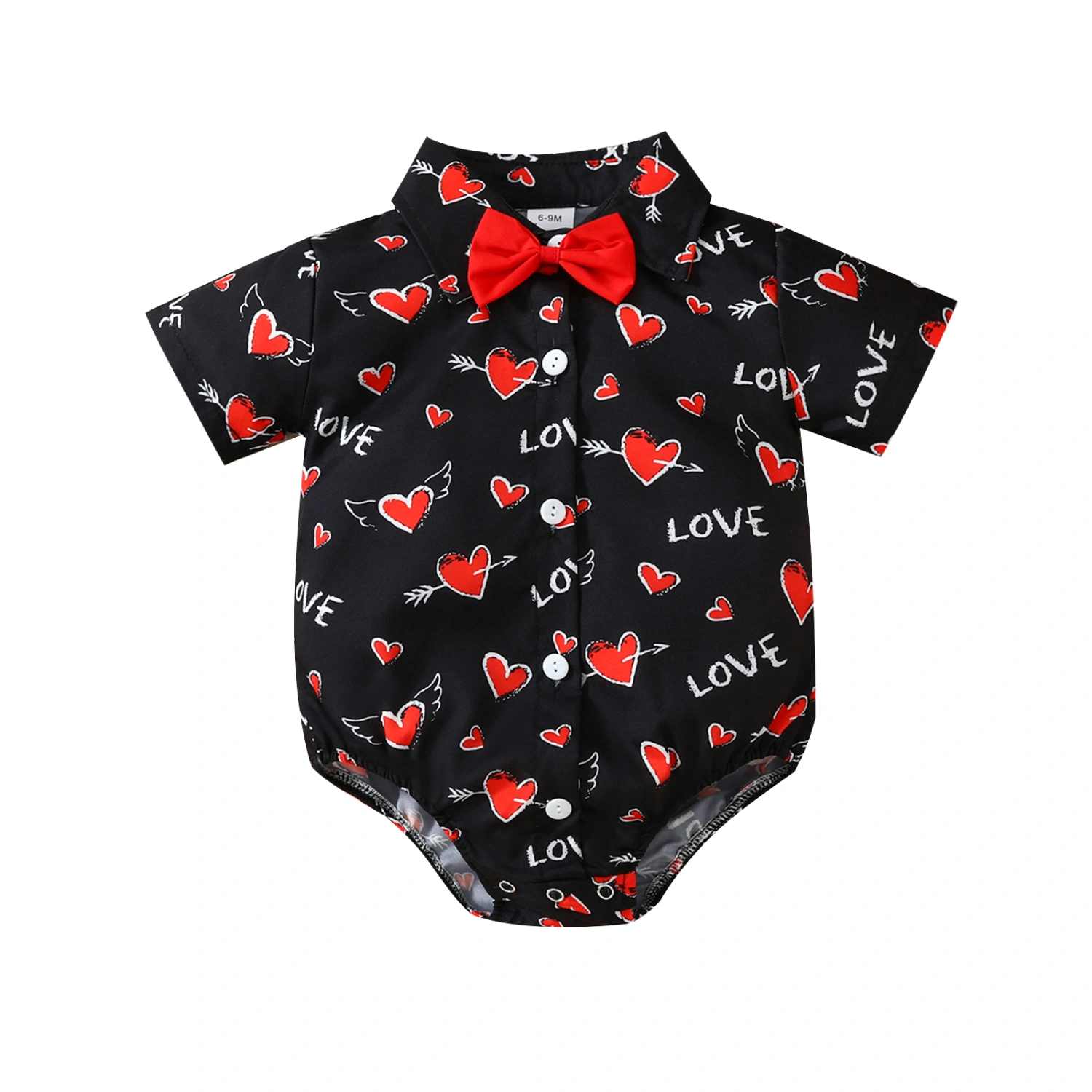 Baby Boy Valentine's Day Outfit Gentleman Bowtie Tuxedo Shirts Rompers